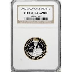2000-W $10 Library of Congress Deep Cameo PR69 NGC