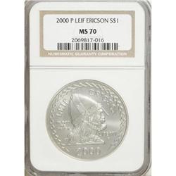 2000-P $1 Leif Ericson Silver Dollar MS70 NGC