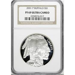 2001-P $1 Buffalo Silver Dollar Deep Cameo PR69 NGC