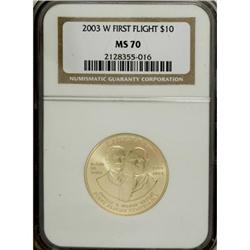 2003-W G$10 First Flight Gold Eagle MS70 NGC