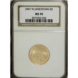 2007-W $5 Jamestown MS70 NGC