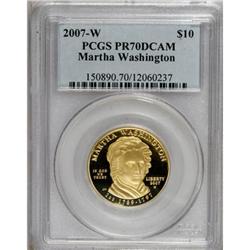 2007-W G$10 Martha Washington Deep Cameo PR70 PCGS