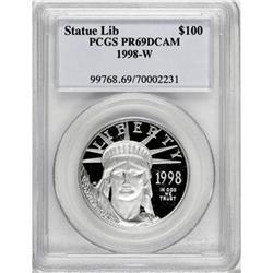 1998-W P$100 One-Ounce Platinum Eagle Deep Cameo PR69 P