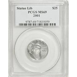 2001 P$25 Quarter-Ounce Platinum Eagle MS69 PCGS