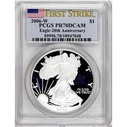 2006-W $1 20th Anniversary Silver Eagle Deep Cameo PR70