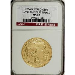 2006 $50 Buffalo One-Ounce Gold MS70 NGC