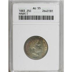 1883 25C Hawaii Quarter AU55 ANACS