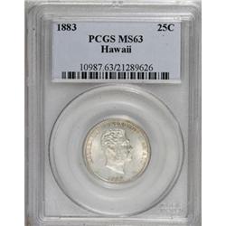 1883 25C Hawaii Quarter MS63 PCGS