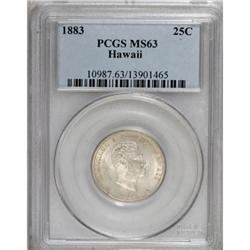 1883 25C Hawaii Quarter MS63 PCGS