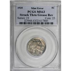 1920 5C MS63 PCGS