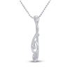 Image 2 : Round Diamond Treble Clef Music Note Pendant 1/20 Cttw 10KT White Gold