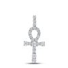 Image 1 : Round Diamond Ankh Cross Charm Pendant 1/5 Cttw 10KT Yellow Gold