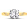 Image 2 : Round Diamond Flower Cluster Ring 1/2 Cttw 10KT Yellow Gold