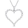 Image 1 : Round Diamond Outline Heart Pendant 1 Cttw 14KT White Gold