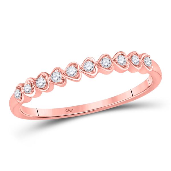 Round Diamond Stackable Band Ring 1/10 Cttw 10KT Rose Gold