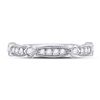 Image 2 : Round Diamond Milgrain Pinched Band Ring 1/4 Cttw 10KT White Gold
