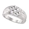 Image 1 : Round Diamond Wedding Triple Row Band Ring 5/8 Cttw 10KT White Gold
