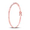 Image 2 : Round Diamond Bypass Bangle Bracelet 1 Cttw 14KT Rose Gold
