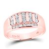 Image 1 : Round Diamond Wedding Band Ring 1 Cttw 14KT Rose Gold