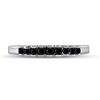 Image 2 : Princess Black Color Enhanced Diamond Band Ring 1/4 Cttw 10KT White Gold