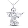 Image 1 : Round Diamond Guardian Angel Pendant 1/10 Cttw 10KT White Gold