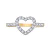 Image 2 : Round Diamond Heart Ring 1/5 Cttw 10KT Yellow Gold