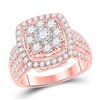 Image 1 : Diamond Cluster Bridal Wedding Engagement Ring 1-1/2 Cttw 14KT Rose Gold