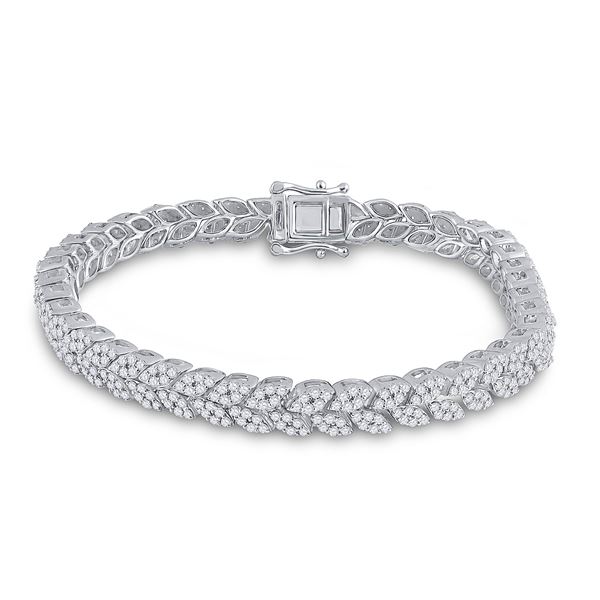 Round Diamond Fashion Bracelet 3-5/8 Cttw 14KT White Gold