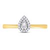 Image 2 : Round Diamond Teardrop Promise Ring 1/12 Cttw 10KT Yellow Gold