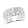 Image 1 : Round Diamond Triple Row Pave Band Ring 2 Cttw 14KT White Gold