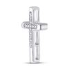 Image 2 : Round Diamond Cross Pendant 1/20 Cttw 10KT White Gold