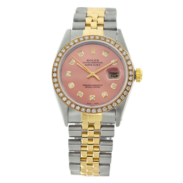 Rolex Pre-owned 36mm Mens Salmon Two Tone