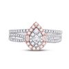 Image 2 : Bridal Wedding Ring Band Set 3/4 Cttw 14KT Two-tone Gold