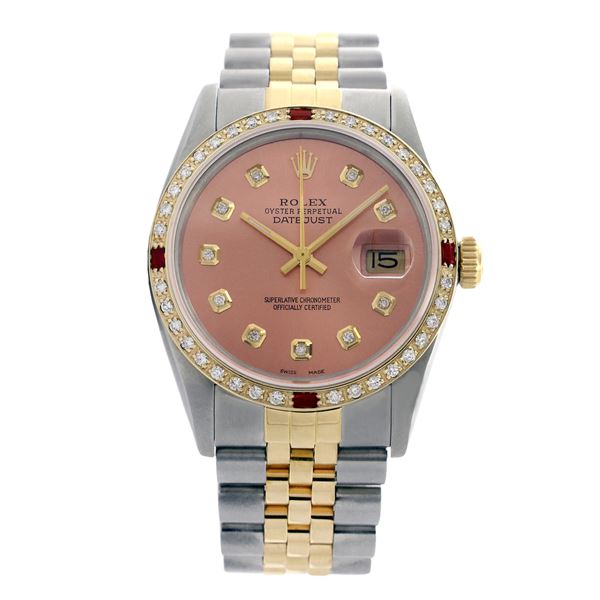 Rolex Pre-owned 36mm Mens Salmon Two Tone