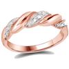Image 1 : Round Diamond Milgrain Crossover Band Ring 1/20 Cttw 14KT Rose Gold