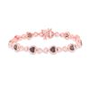 Image 1 : Round Brown Diamond Infinity Heart Bracelet 2 Cttw 10KT Rose Gold