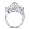 Image 2 : Round Diamond Marquise-shape Cluster Ring 3 Cttw 14KT White Gold