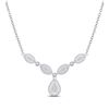 Image 1 : Round Diamond Teardrop Necklace 3/4 Cttw 10KT White Gold