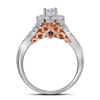 Image 2 : Diamond Bridal Wedding Ring Band Set 1 Cttw 14KT Two-tone Gold