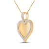 Image 2 : Round Diamond Heart Picture Memory Pendant 2-1/2 Cttw 14KT Yellow Gold