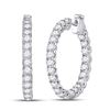 Image 1 : Round Diamond Hoop Earrings 3 Cttw 14KT White Gold