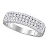 Image 1 : Round Diamond Pave Band Ring 1/2 Cttw 10KT White Gold