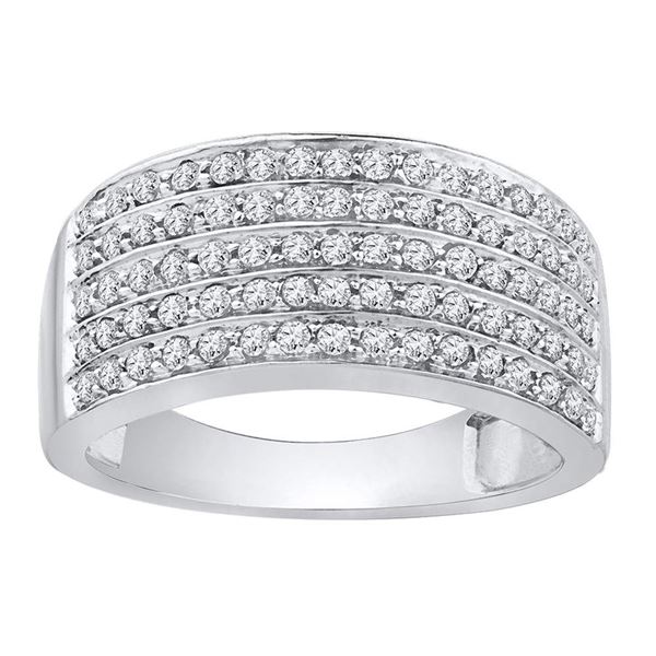 Round Diamond Pave Band Ring 1/2 Cttw 10KT White Gold