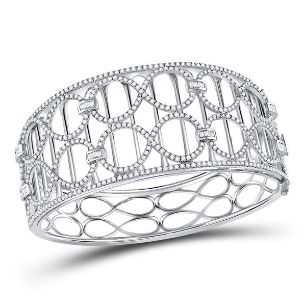 Round Diamond Fashion Cocktail Bracelet 4 Cttw 14KT White Gold