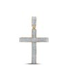 Image 1 : Round Diamond Cross Charm Pendant 1/2 Cttw 10KT Yellow Gold