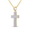 Image 2 : Baguette Diamond Cross Charm Pendant 2-3/4 Cttw 10KT Yellow Gold