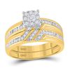 Image 2 : Diamond Solitaire Matching Wedding Set 1/3 Cttw 10KT Yellow Gold