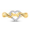 Image 2 : Round Diamond Infinity Twist Heart Ring 1/10 Cttw 10KT Yellow Gold