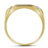 Image 2 : Round Diamond Rectangle Cluster Ring 1/2 Cttw 10KT Yellow Gold