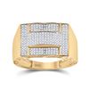 Image 1 : Round Diamond Cluster Ring 1/2 Cttw 10KT Yellow Gold